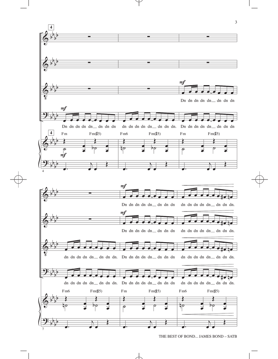 The Best of Bond... James Bond (Choral Medley) 4-Part scores gallery preview page 2