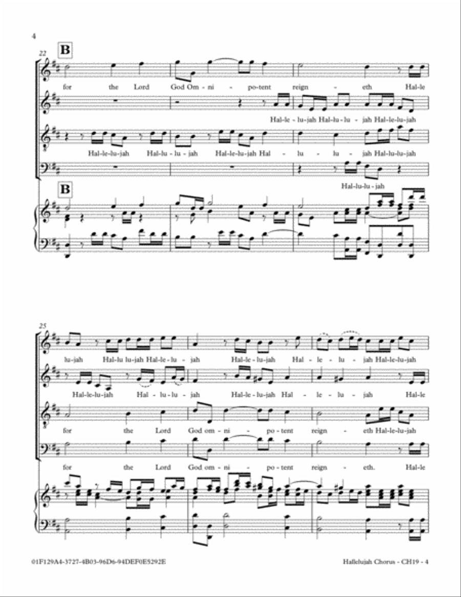 Hallelujah Chorus from The Messiah 4-Part scores gallery preview page 4