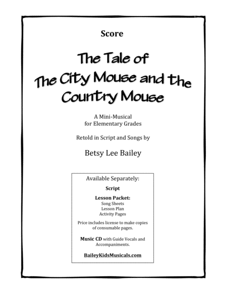The Tale of the City Mouse and the Country Mouse - SCORE image number null