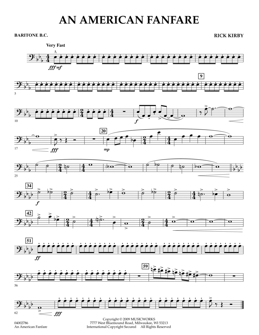 An American Fanfare - Baritone B.C. Baritone Horn BC scores gallery preview page 1
