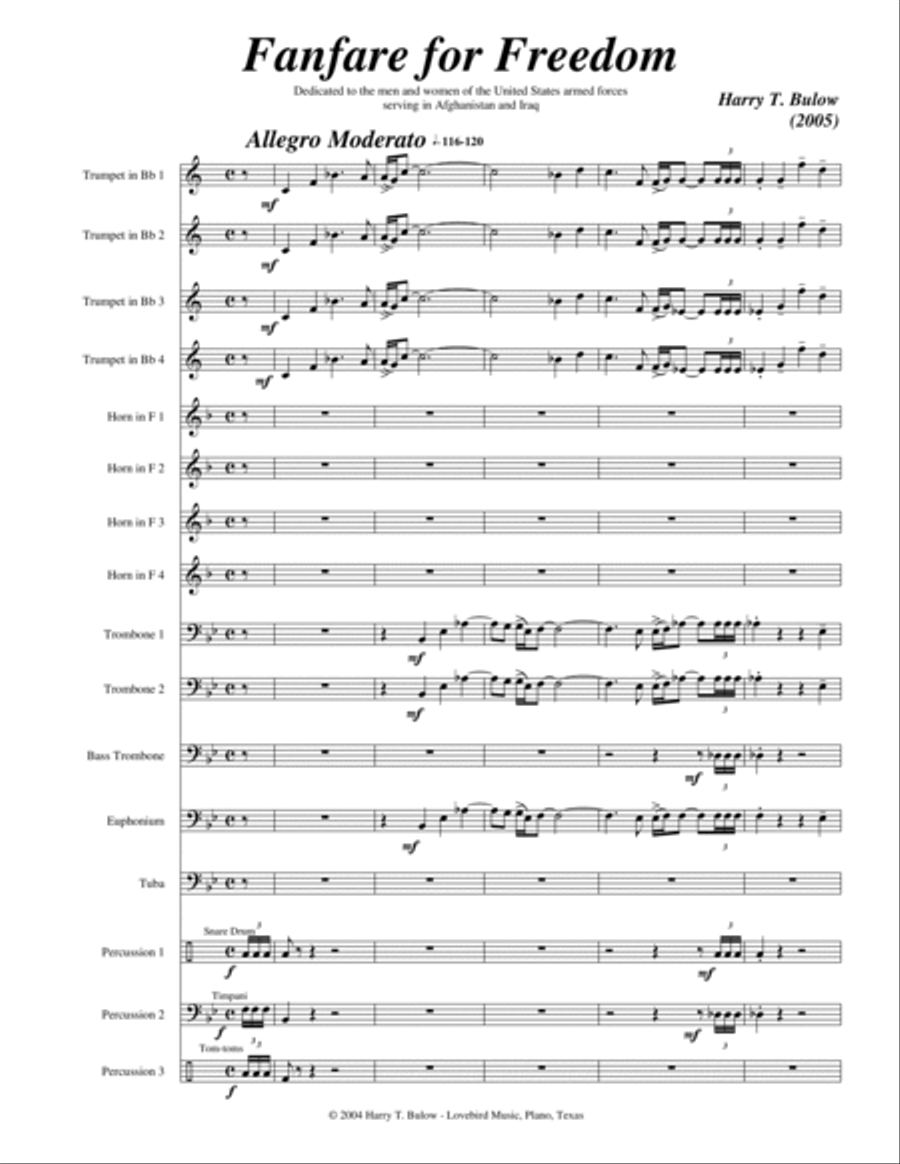Fanfare for Freedom Brass Ensemble scores gallery preview page 5