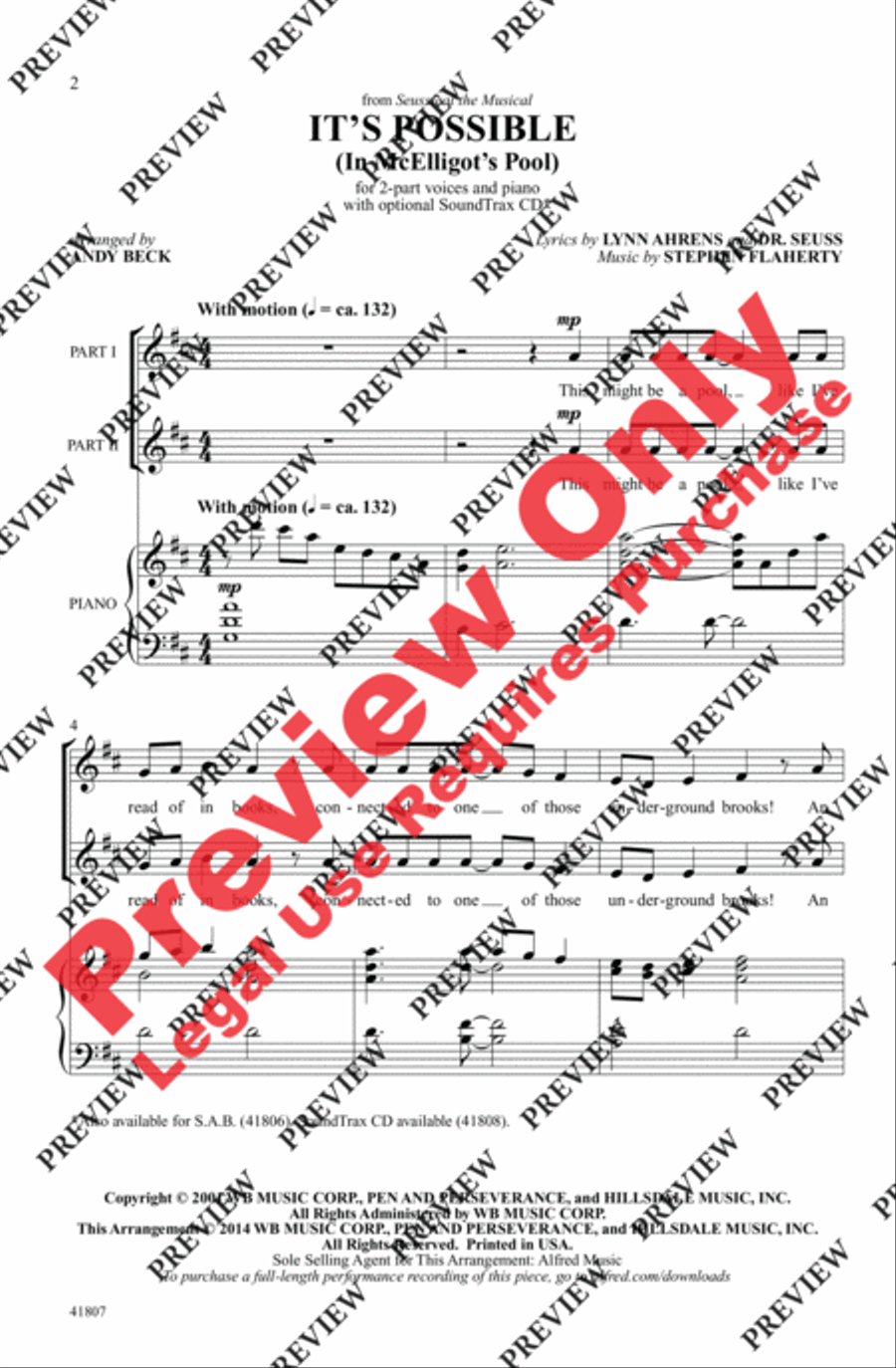 It's Possible (In McElligot's Pool) 2-Part scores gallery preview page 2