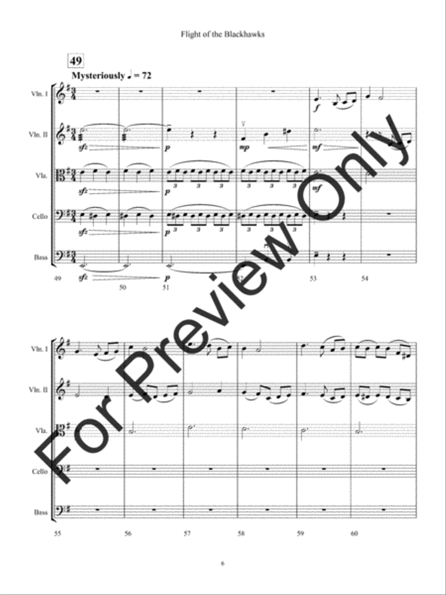 Flight of the Blackhawks Flight of the Blackhawks String Orchestra scores gallery preview page 9