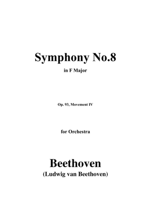 Book cover for Beethoven-Symphony No.8,Op.93,Movement IV,for Orchestra