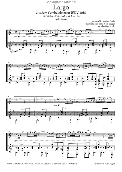 Largo, BWV 1056 (aus dem Cembalokonzert)