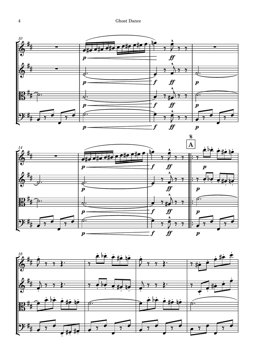 Ghost Dance Ghost Dance String Quartet scores gallery preview page 4