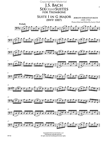 J.S. Bach: Six Cello Suites for Trombone