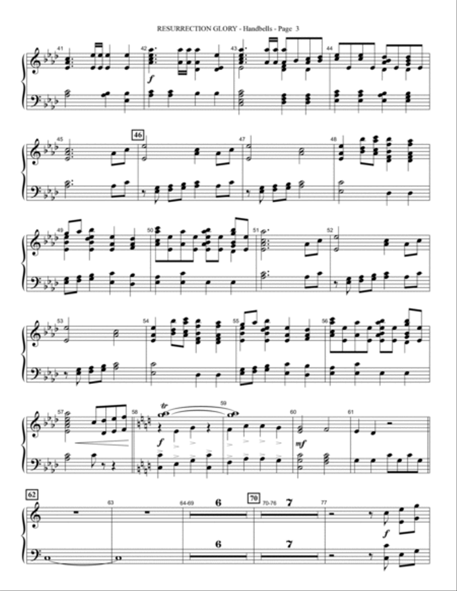 Resurrection Glory - Handbells Handbell Choir scores gallery preview page 3