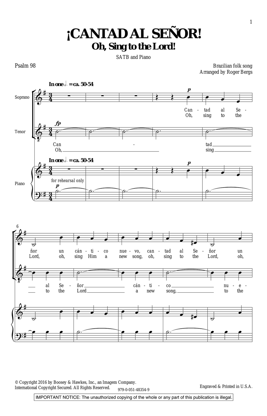 Cantad Al Senor 4-Part scores gallery preview page 1