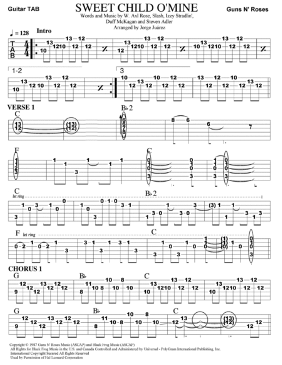 Sweet Child O' Mine Sweet Child O' Mine Small Ensemble scores gallery preview page 1