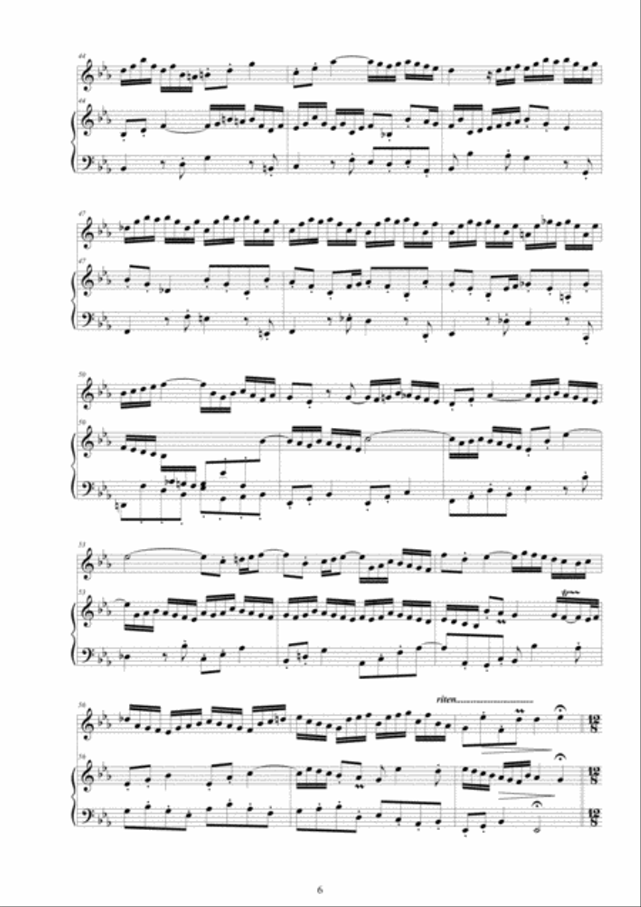 Bach - 6 Violin Sonatas BWV 525-530 for Violin and Harpsichord or Piano - Scores and Part String Duet scores gallery preview page 6