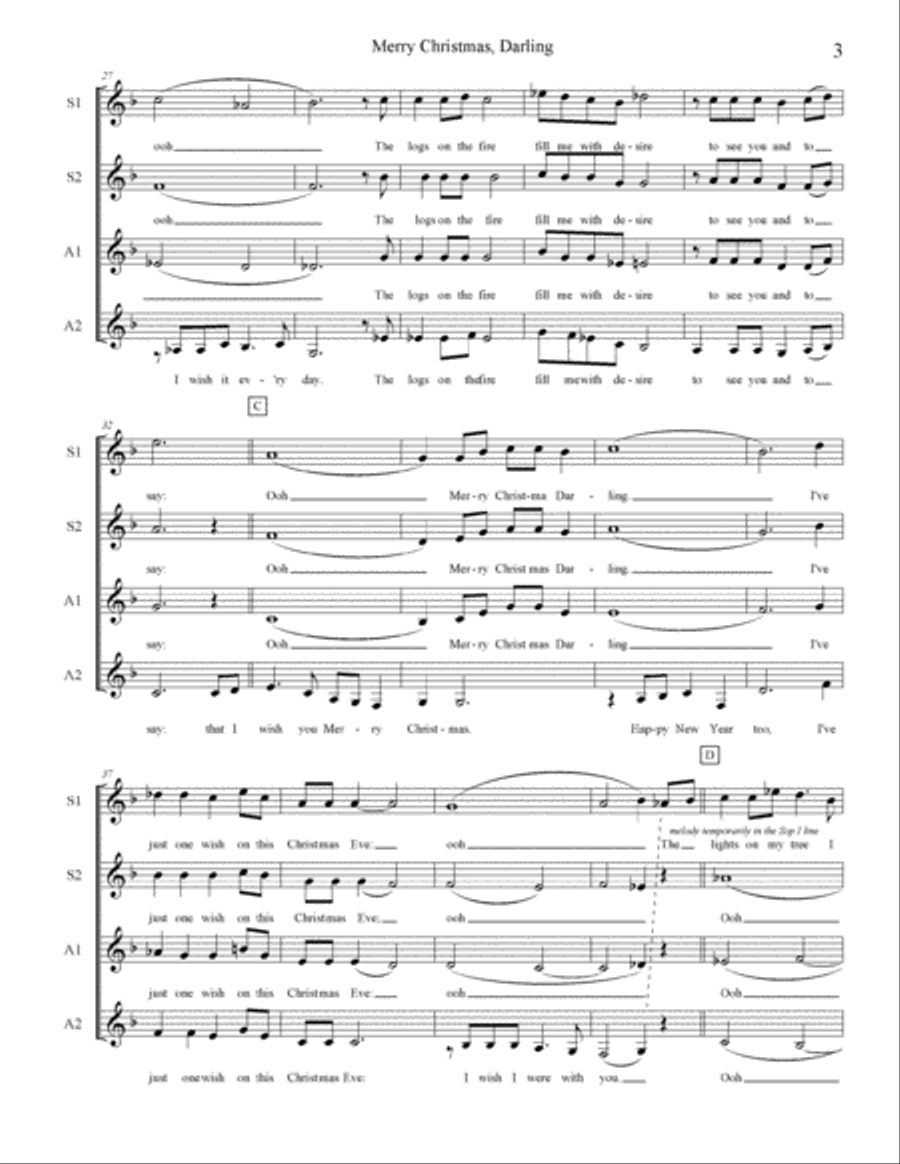 Merry Christmas, Darling SSAA scores gallery preview page 3