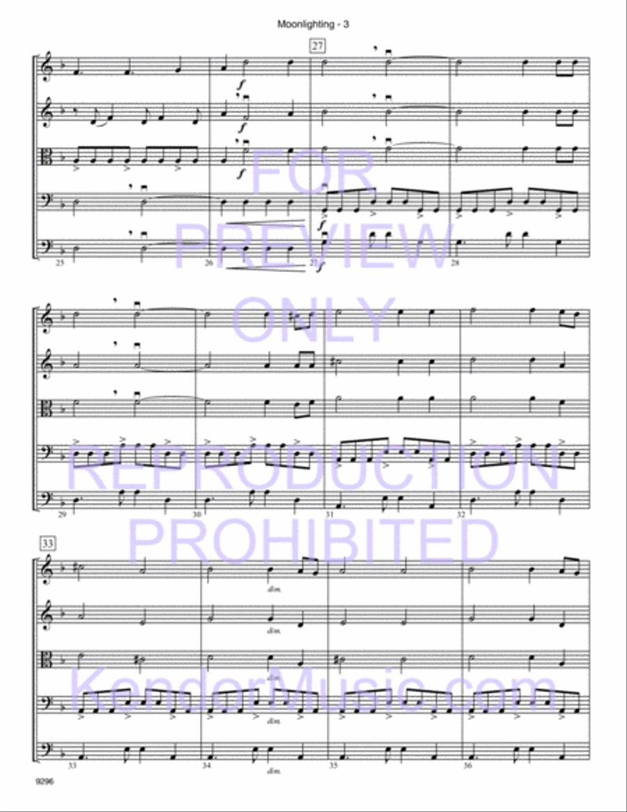 Moonlighting (based on Moonlight Sonata) String Orchestra scores gallery preview page 4