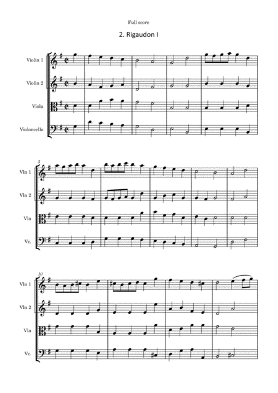 Handel - The Water Music - Suite III for String Quartet String Quartet scores gallery preview page 4