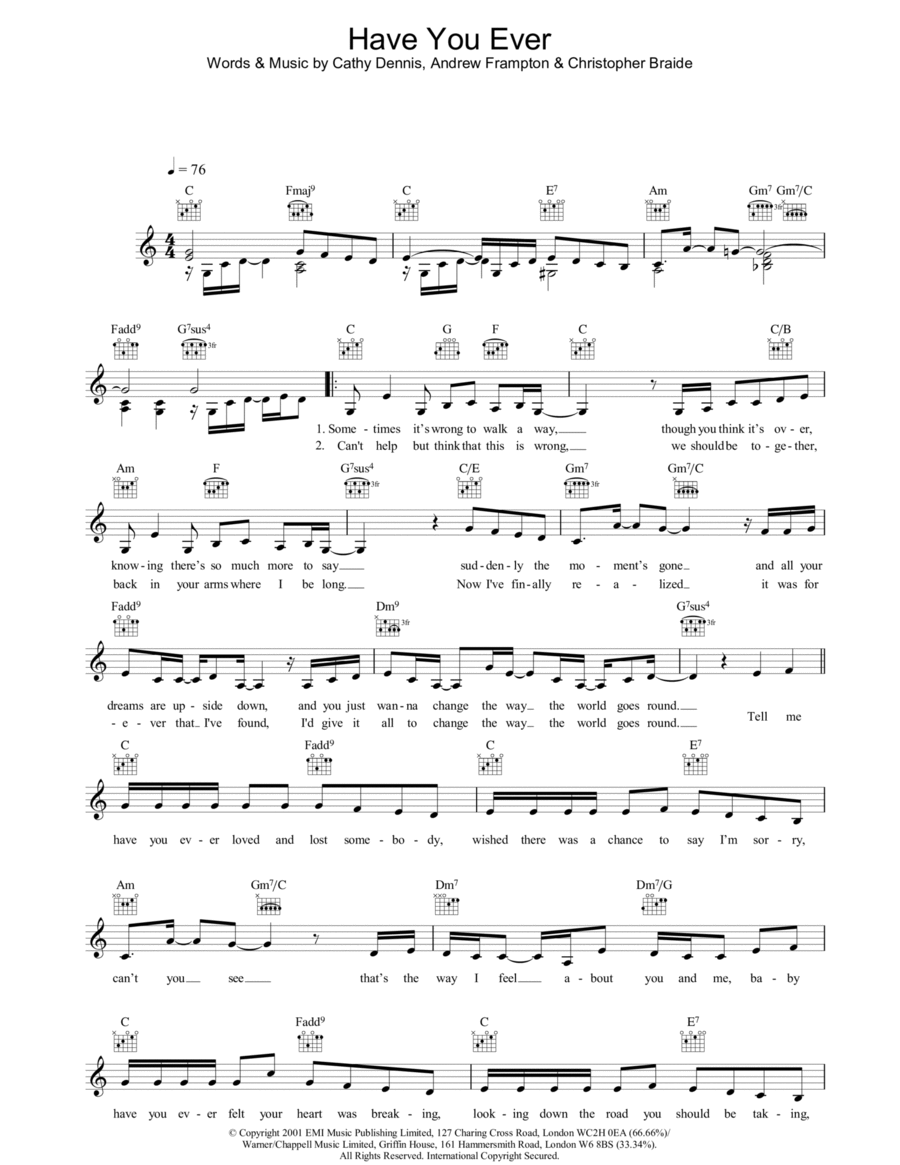 Have You Ever Piano scores gallery preview page 1