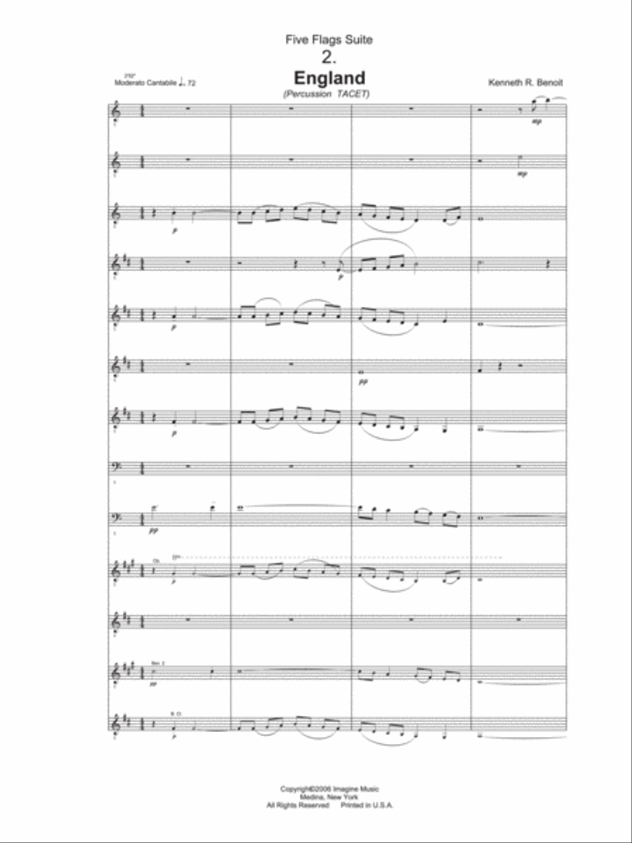 England (Five Flags Suite) Concert Band scores gallery preview page 2