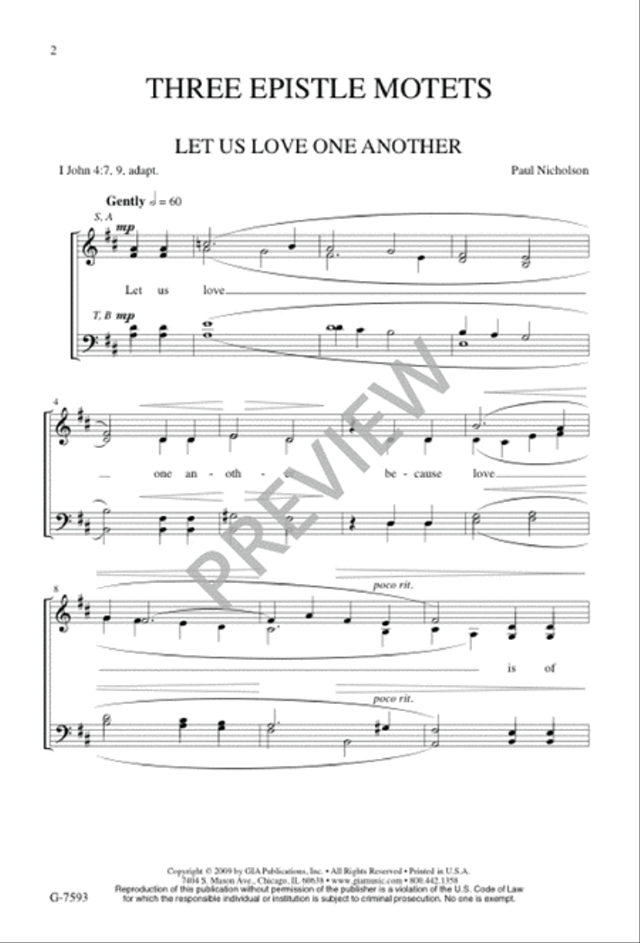 Three Epistle Motets 4-Part scores gallery preview page 2
