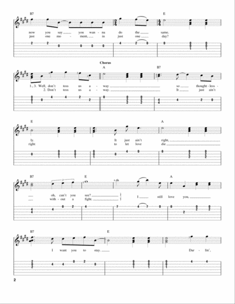 Don't Toss Us Away Don't Toss Us Away Electric Guitar scores gallery preview page 2