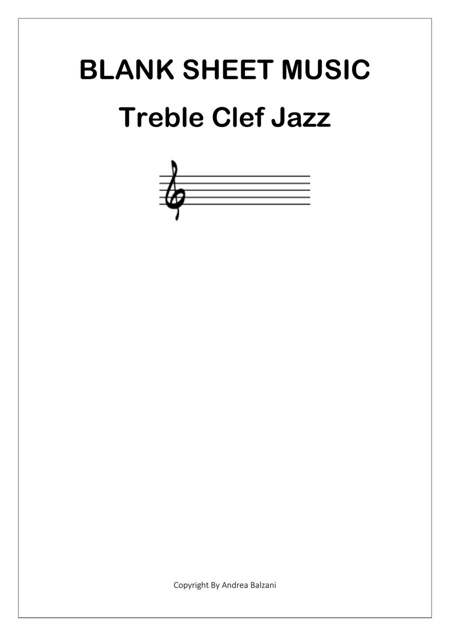 Empty Blank Music Staff (Treble Jazz Clef) Part scores gallery preview page 1