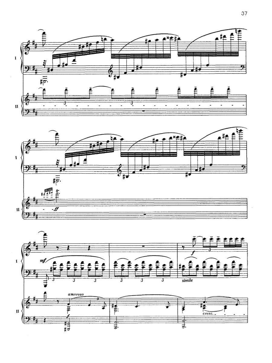Fantaisie-tableaux (Suite No. 1), Opus 5 - II. La nuit, l'amour - Piano Duo (2 Pianos, 4 Hands) Piano Duet scores gallery preview page 6
