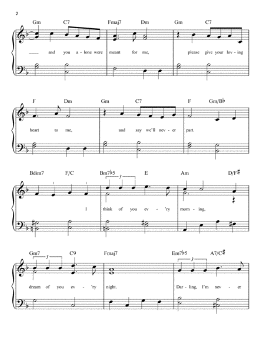 (I Love You) For Sentimental Reasons Easy Piano scores gallery preview page 2