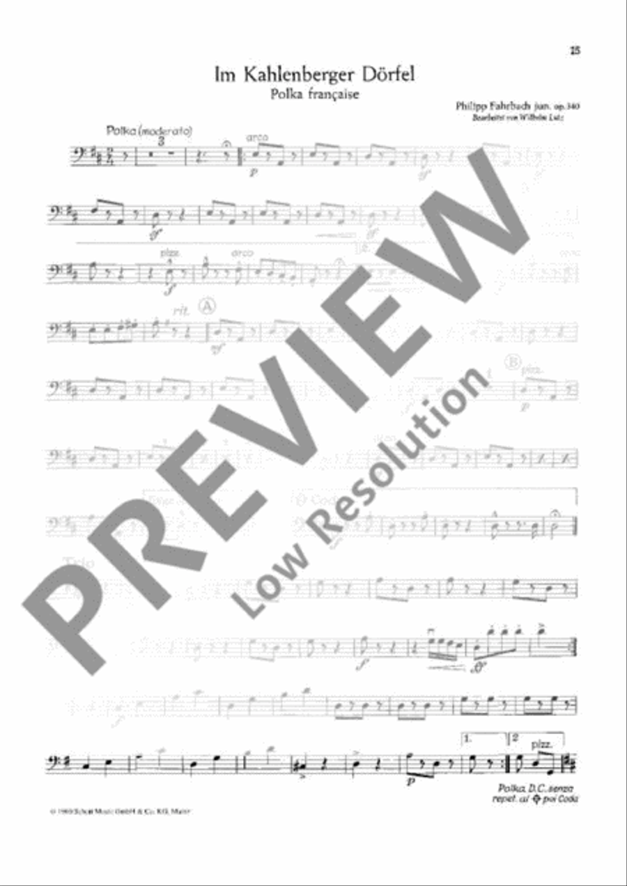 Unterhaltungskonzert Double Bass scores gallery preview page 16