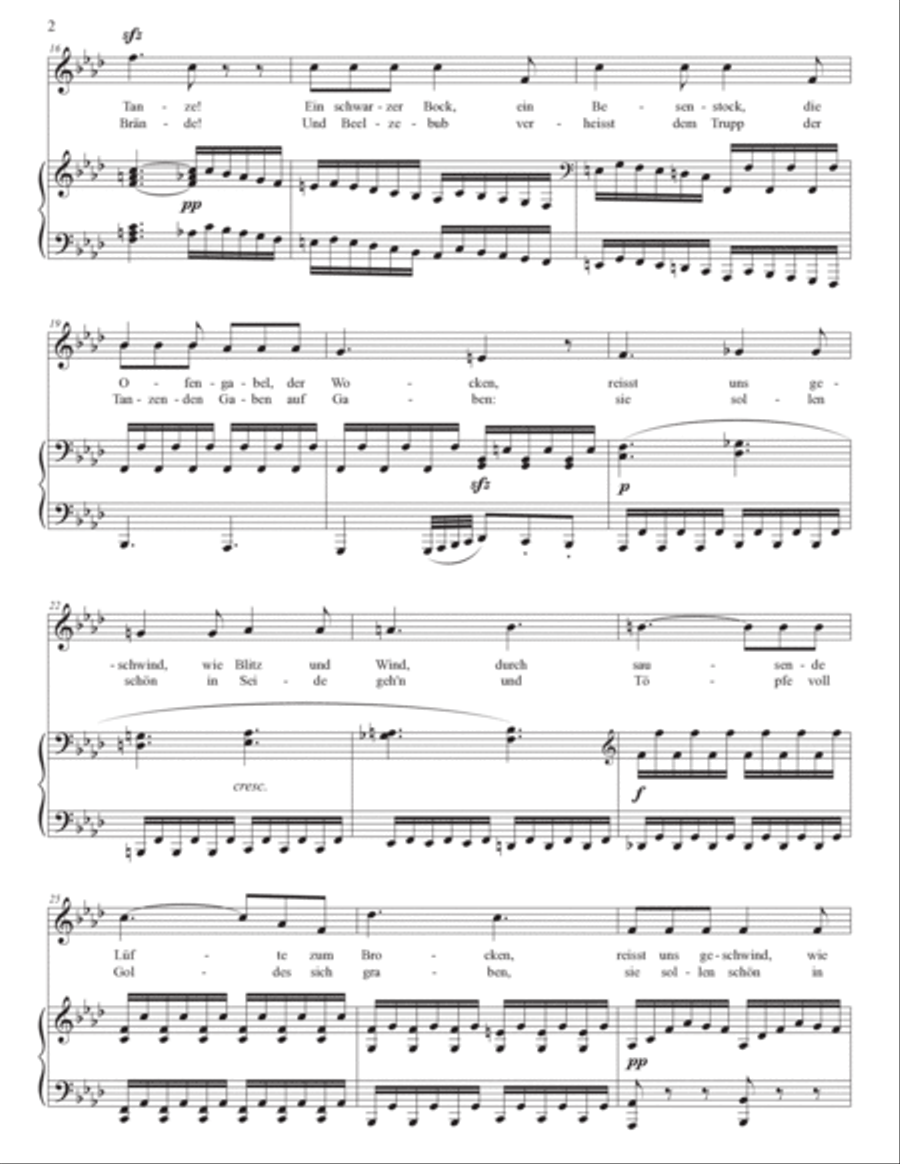 MENDELSSOHN: Hexenlied, Op. 8 no. 8 (transposed to F minor) Voice scores gallery preview page 3