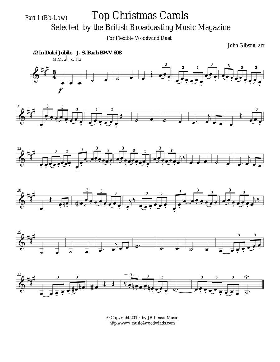J. S. Bach - In Dulci Jubilo for woodwind duets Woodwind Duet scores gallery preview page 5