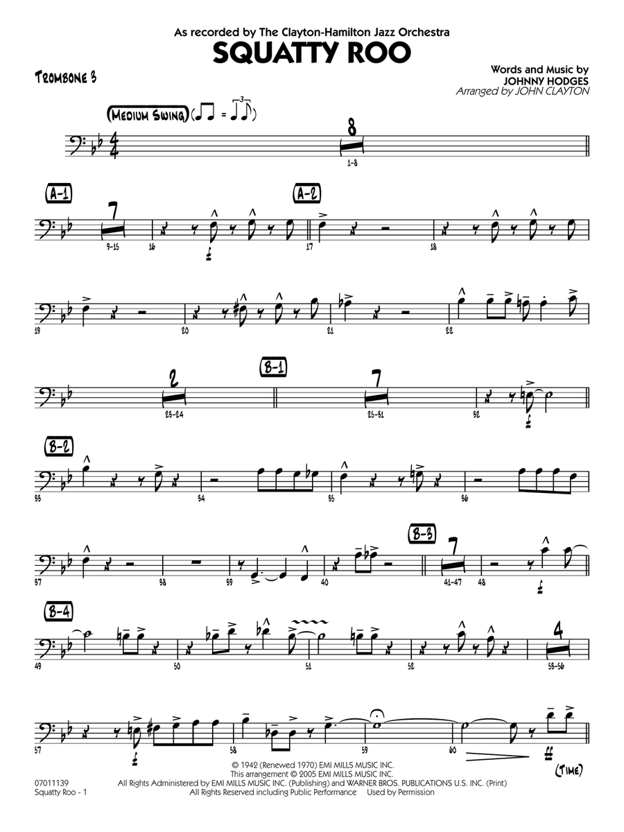 Squatty Roo (arr. John Clayton) - Trombone 3