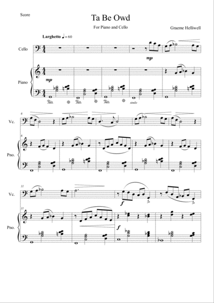 Ta Be Owd (To Be Old) Piano scores gallery preview page 1