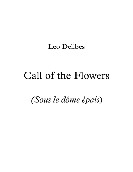 Flower Duet/Call of the Flowers (Sous le dôme épais) image number null