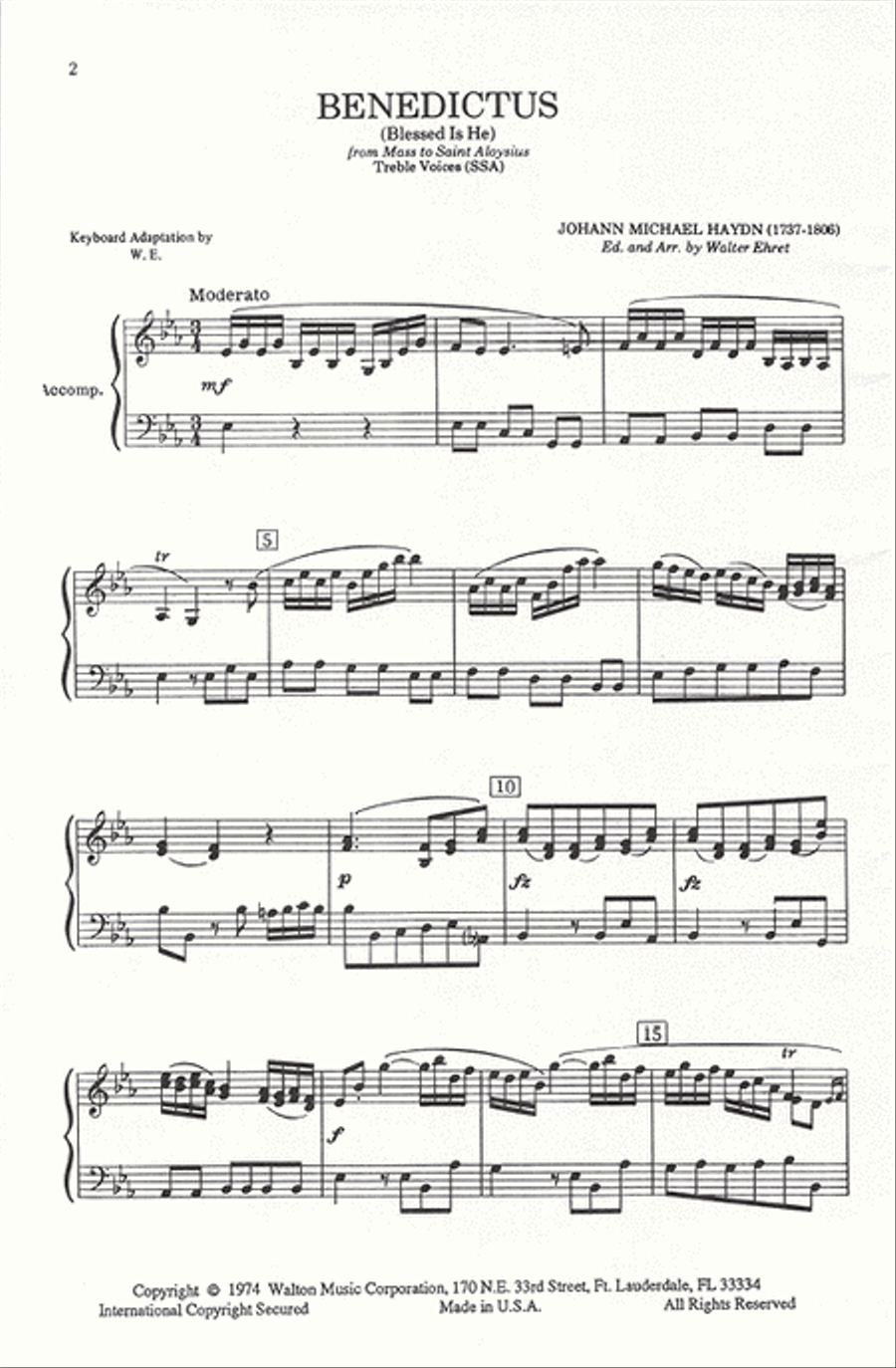 Benedictus (Blessed is He) (from Mass to St. Aloysius) SSA scores gallery preview page 2