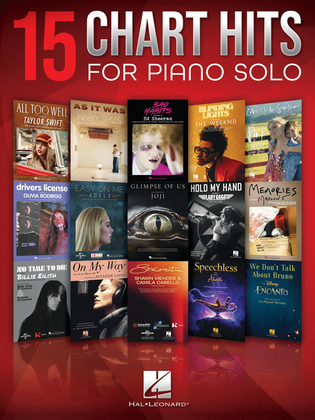 Book cover for 15 Chart Hits for Piano Solo