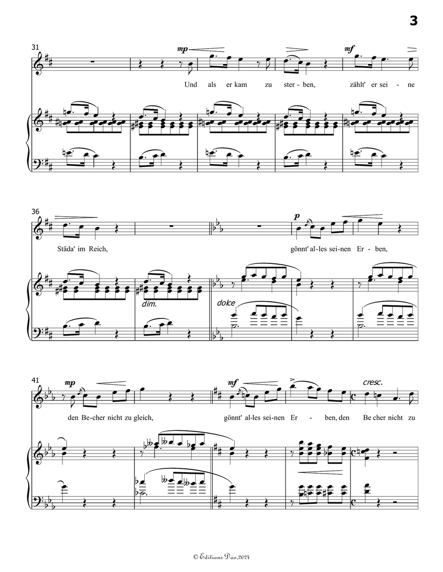 Der konig von thule, by Liszt, S.278, in b minor Voice scores gallery preview page 5