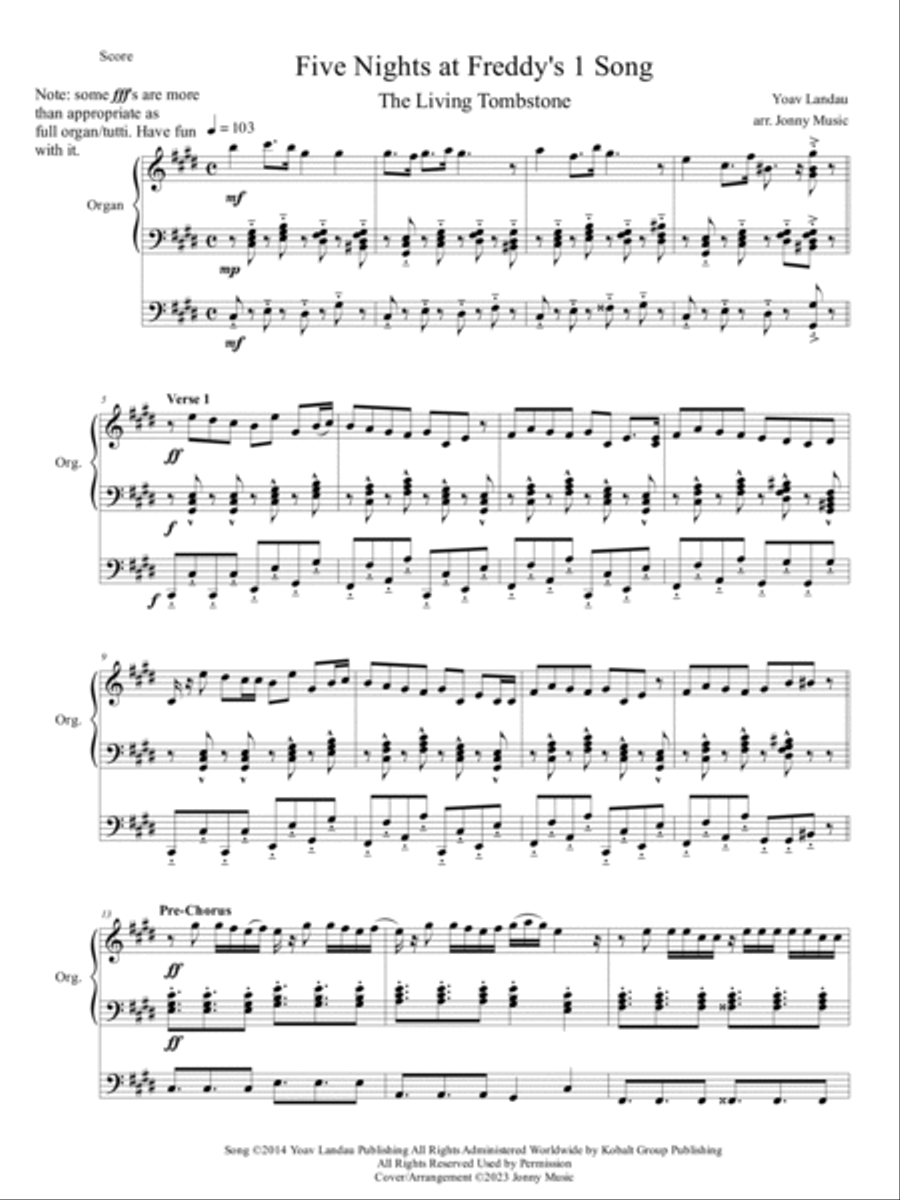 Five Nights At Freddy's Organ Solo scores gallery preview page 2