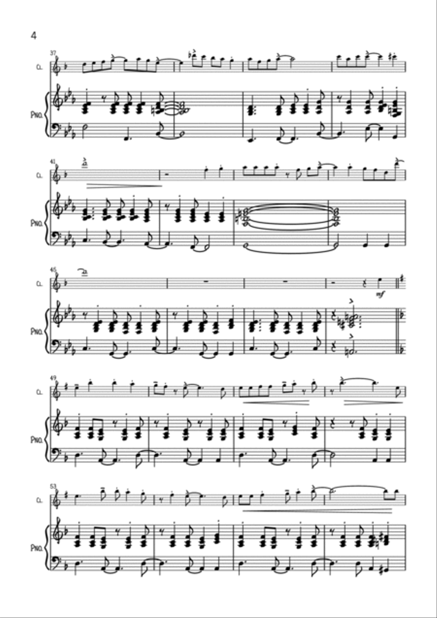 God Rest Ye Merry Gentlemen (Latin jazz style) B-Flat Clarinet scores gallery preview page 4