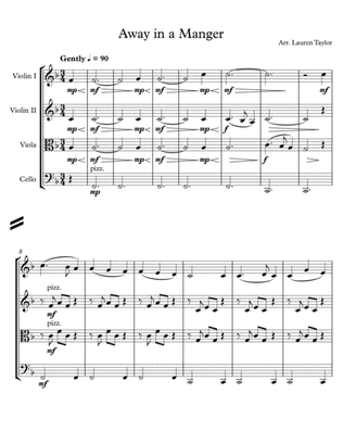 Away in a Manger for String Quartet - Score and Parts