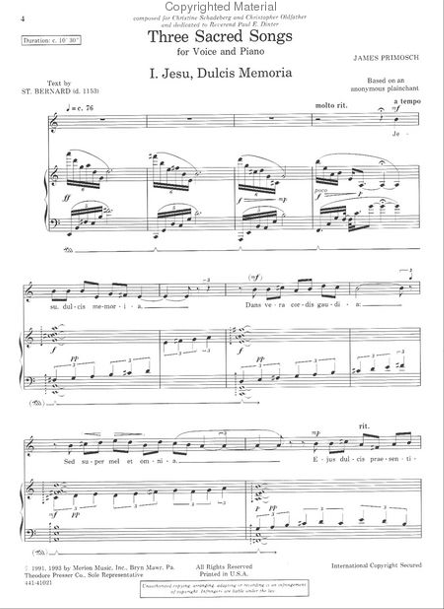 Three Sacred Songs Chamber Music scores gallery preview page 2