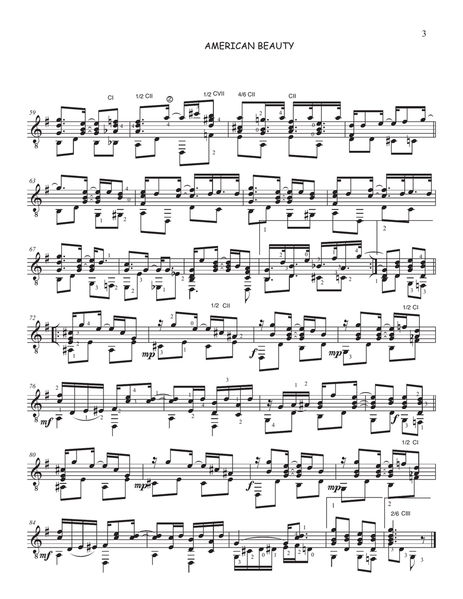 American Beauty Acoustic Guitar scores gallery preview page 3