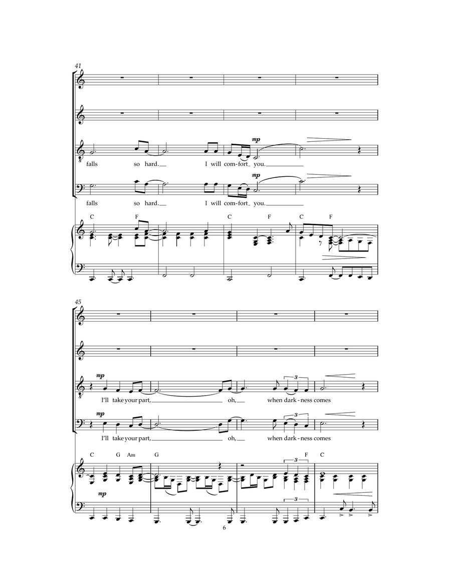 Bridge Over Troubled Water 4-Part scores gallery preview page 6