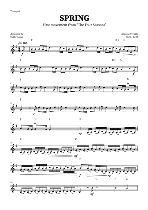 Spring - The Four Seasons for Trumpet (+ CHORDS)
