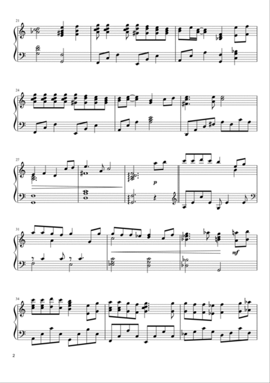 One Summer's Day Piano Solo scores gallery preview page 2
