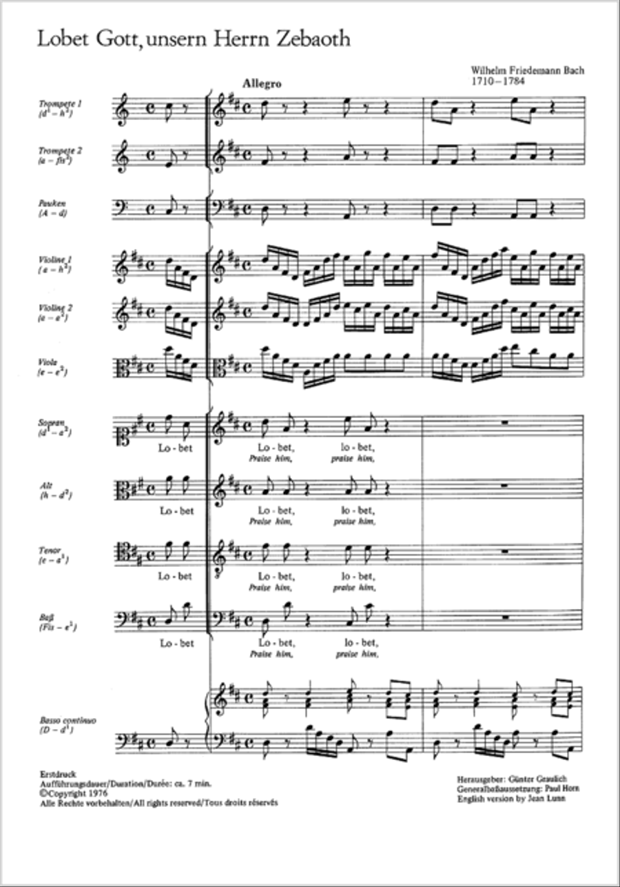 Praise God, the Lord Sabaoth (Lobet Gott, unsern Herrn Zebaoth) 4-Part scores gallery preview page 2