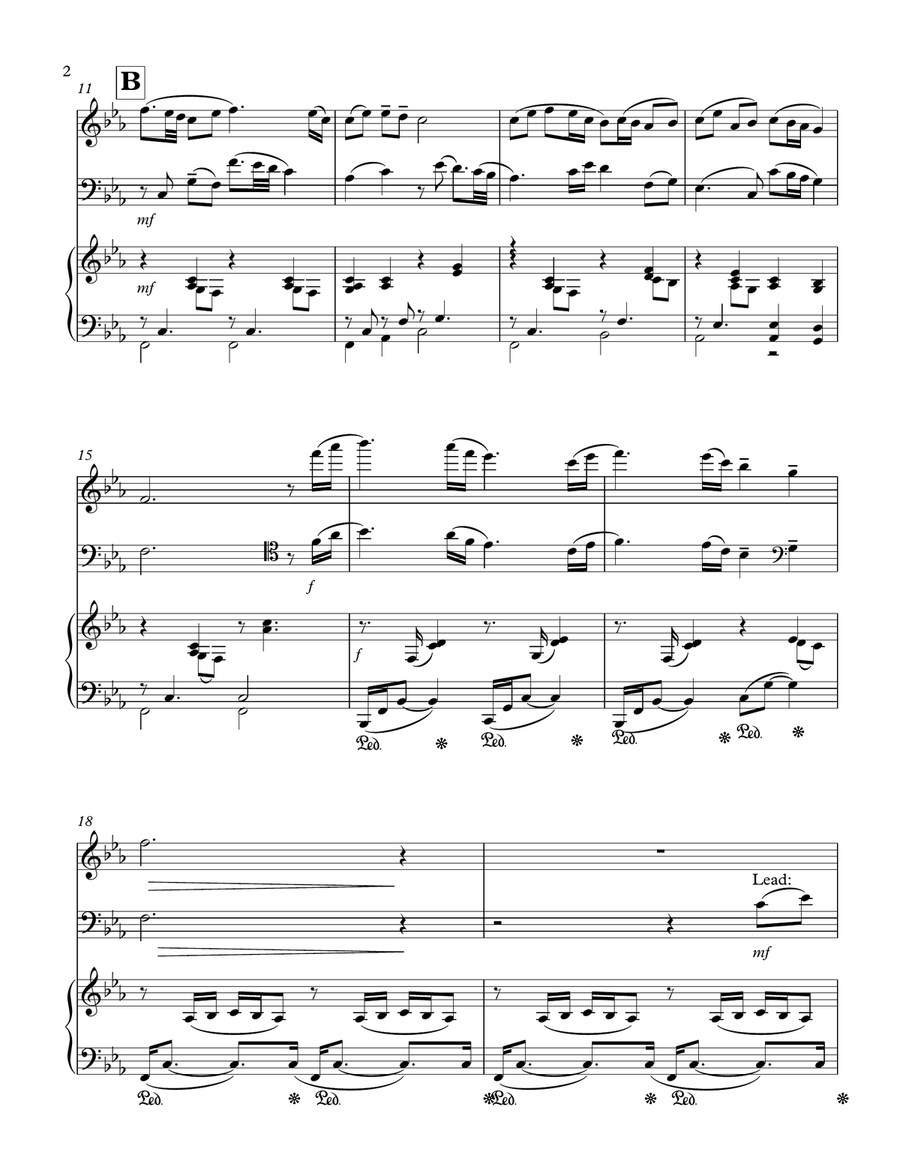In a Distant Land 在那遙遠的地方 (Chinese traditional) for Trio (Violin, Cello, Piano) Piano Trio scores gallery preview page 2