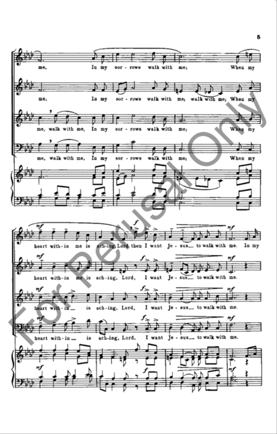 I Want Jesus To Walk With Me 4-Part scores gallery preview page 5