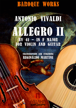 Book cover for ALLEGRO II - SONATE II (IN F MAJOR - RV 41) - ANTONIO VIVALDI - FOR VIOLIN AND GUITAR