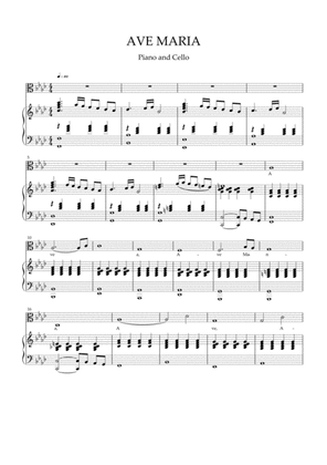 Caccini - Ave Maria for cello and piano/organ (Fm)