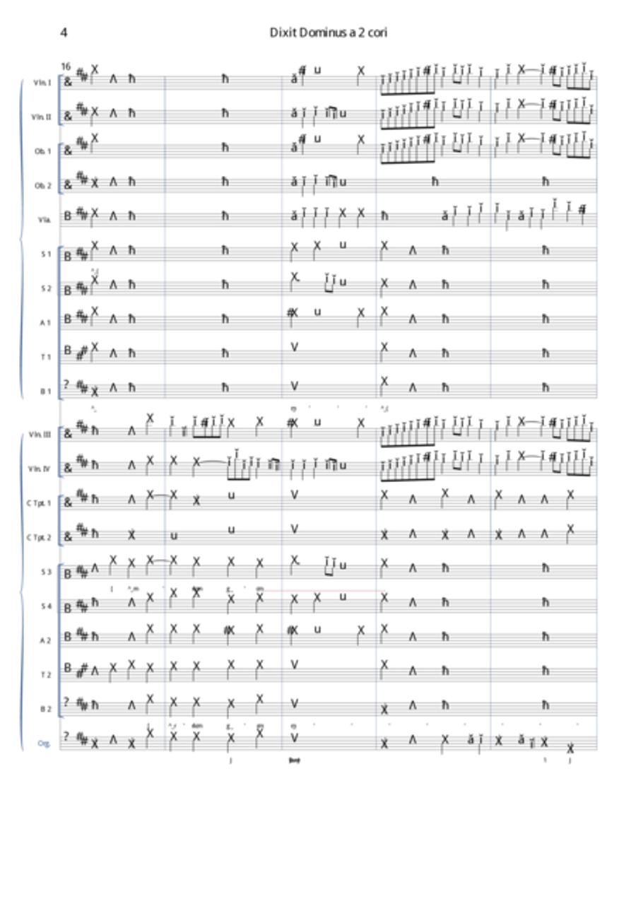 Leonardo Leo - Dixit Dominus a 2 cori, 1741, Primo movimento 4-Part scores gallery preview page 5