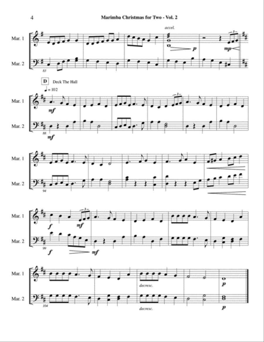 Marimba Christmas For Two - Vol 2 image number null