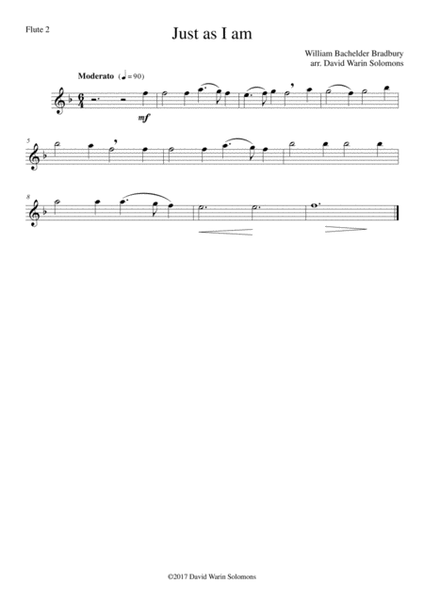 Just as I am for Flute quartet (2 C flutes, alto flute, bass flute) image number null
